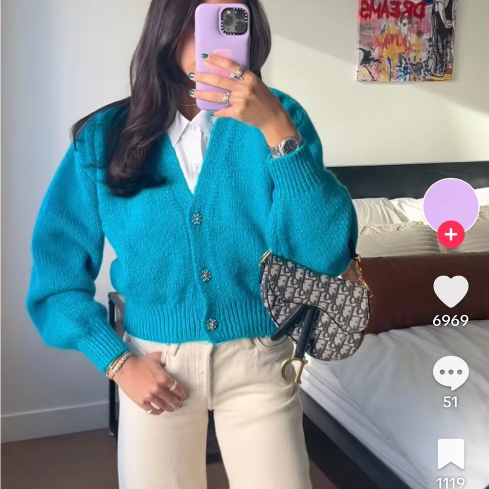 ❌sold❌ Zara knit cardigan with jewel buttons